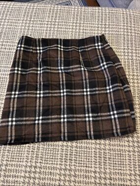 Cupshe Brown and Black Plaid Mini Skirt